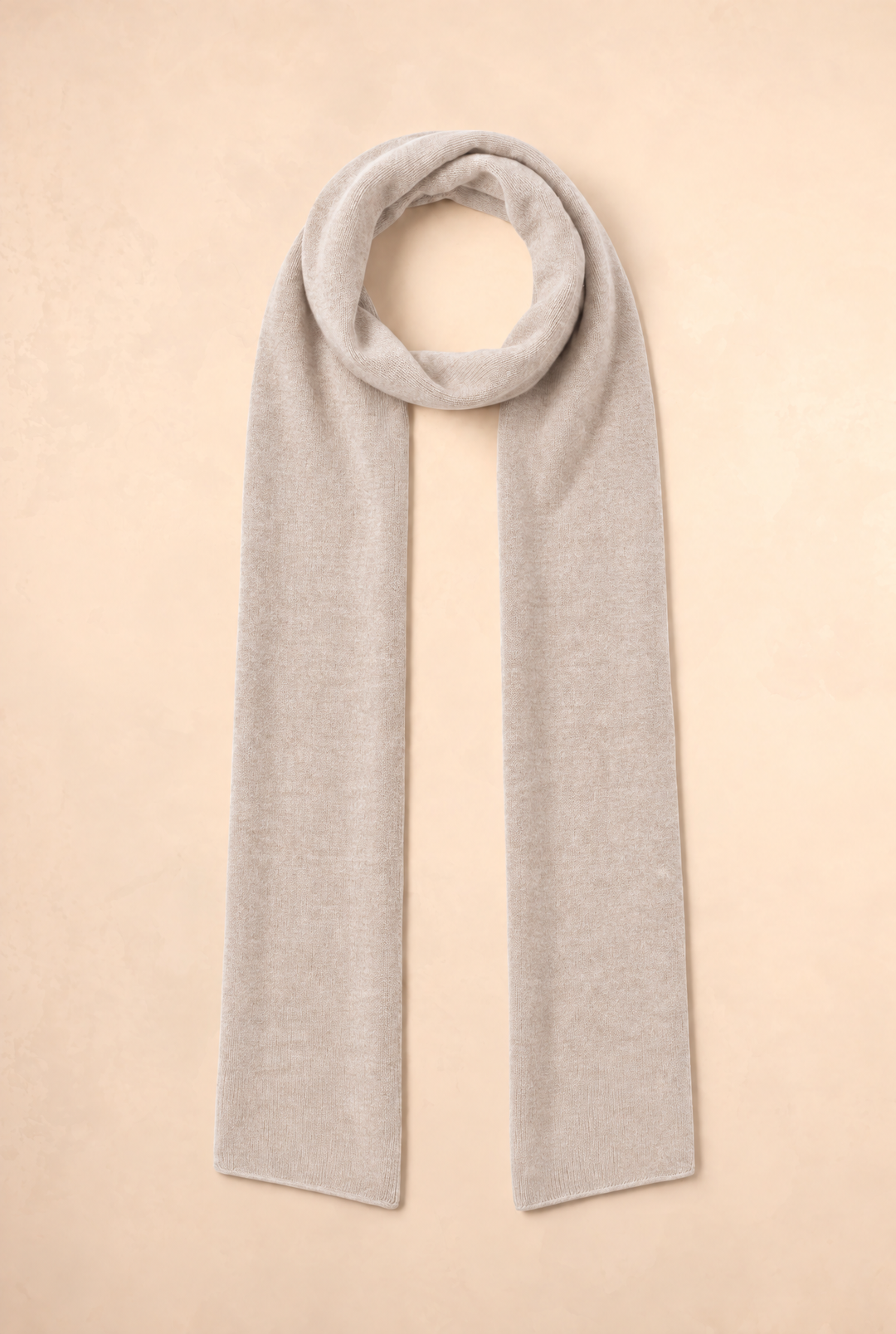 India Grace London Lucia skinny scarf in chinchilla beige cashmere wool