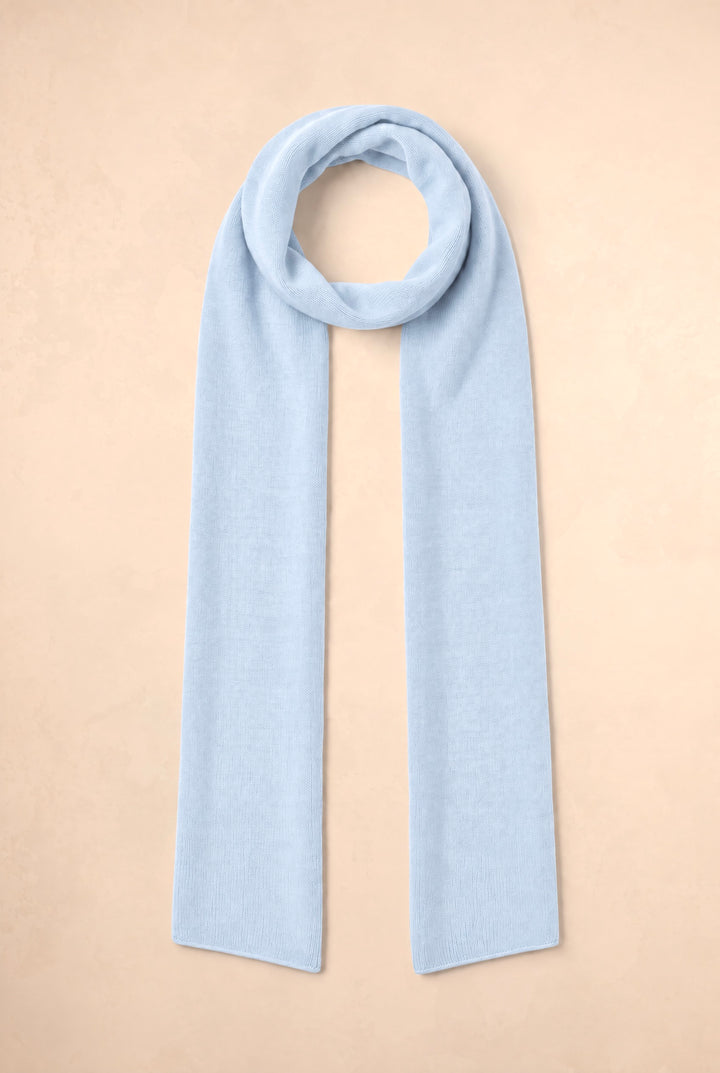 India Grace London Lucia skinny scarf in blue rinse cashmere wool